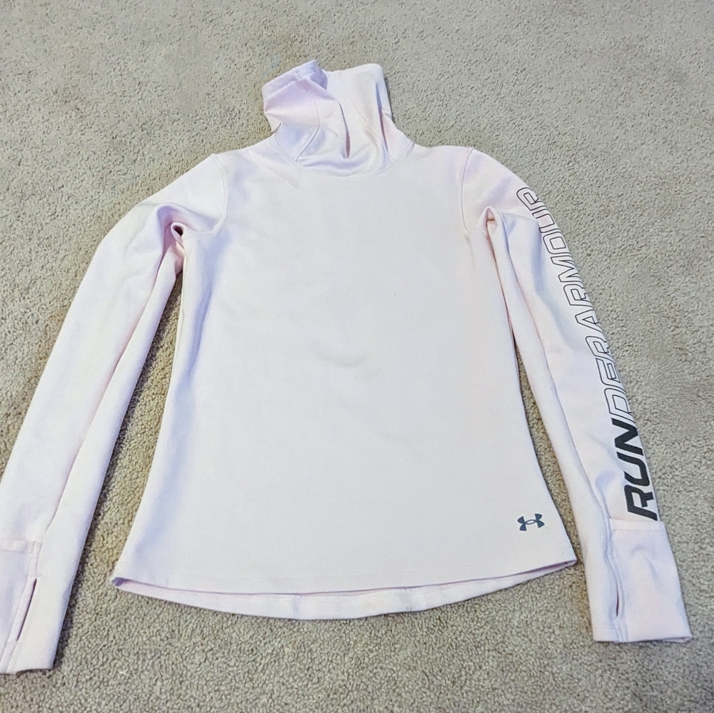 Under armour women's xs pink run funnel neck cold gear running sweater